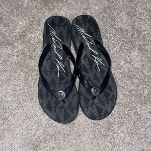 MK black wedge sandals